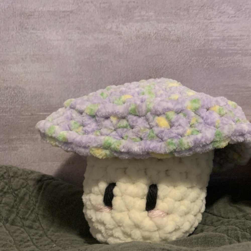 PURPLE Crocheted Mushroom Plush